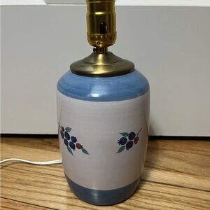VTG Art Pottery Lamp Blueberry Pattern Made in Maine Rustic Kitchen 90s 1993